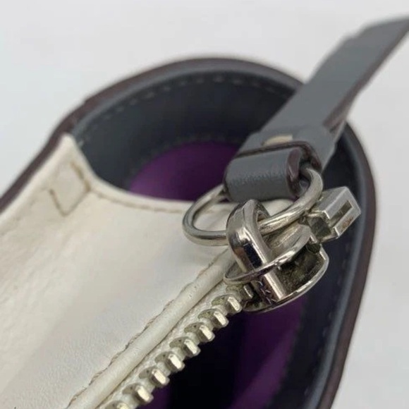 Coach Leather Shoulder Bag White and Gray - Picture 5 of 8